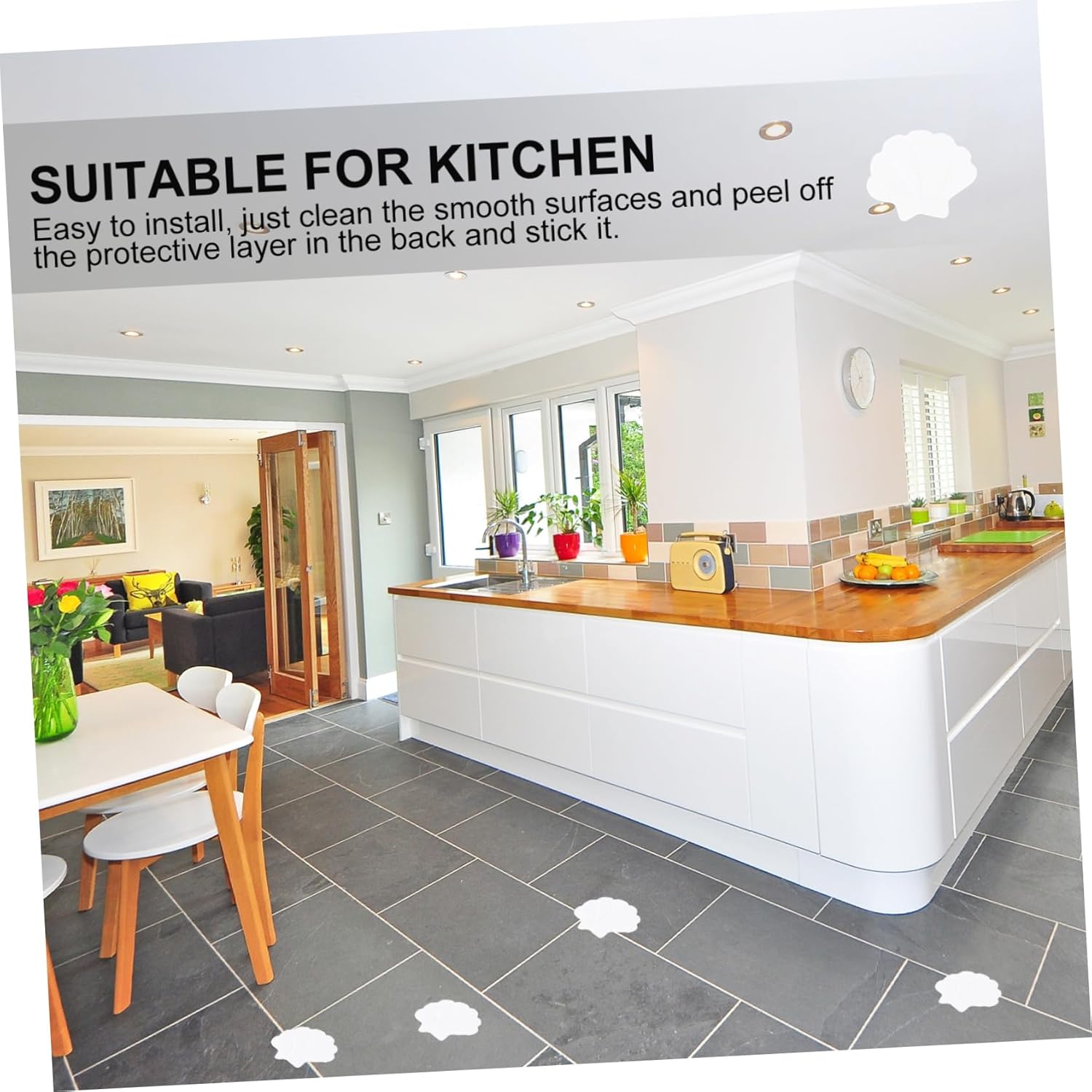 12-Piece Sea Shell Shaped Non-Slip Bathroom Stickers for Safety
