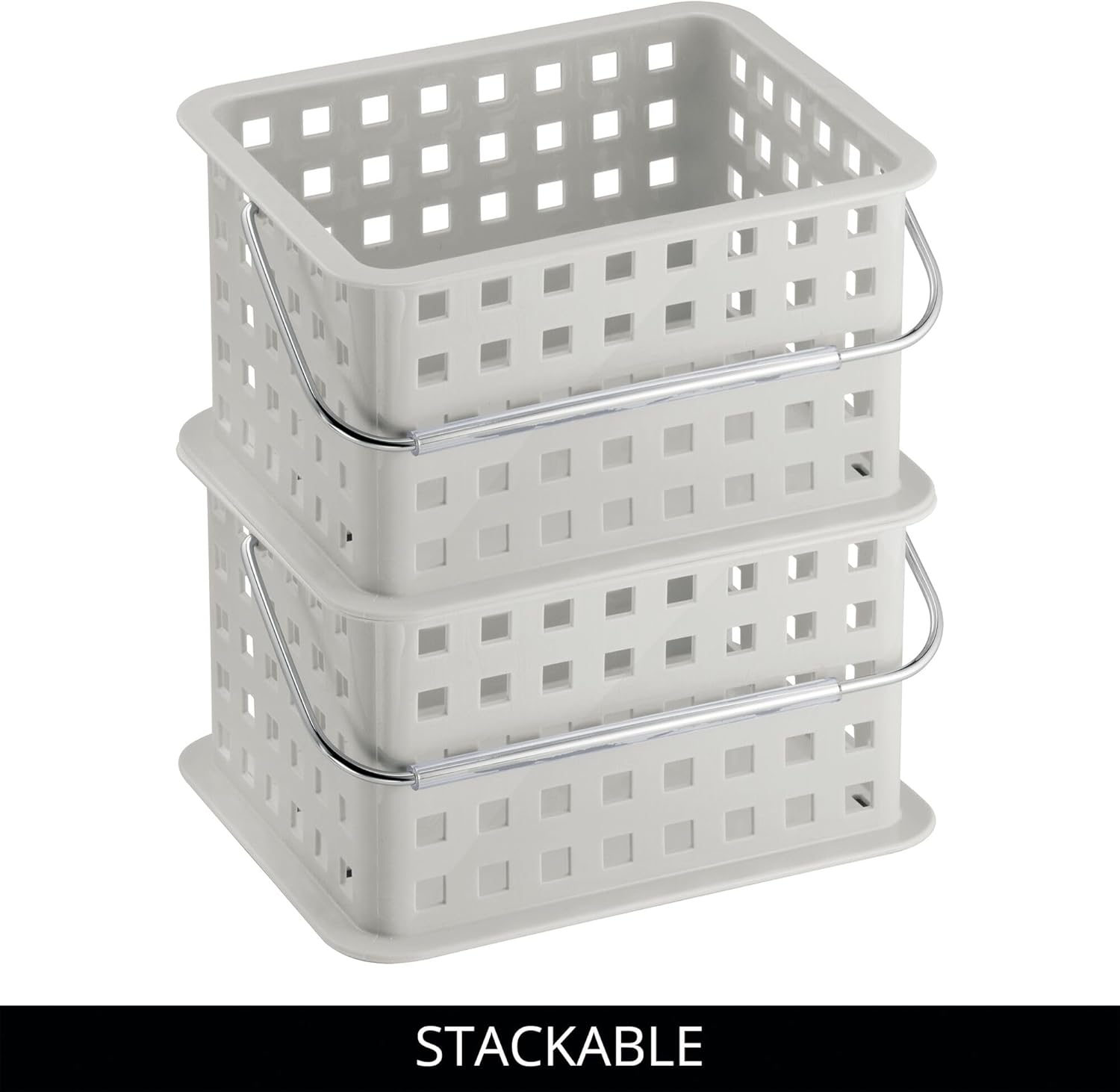 iDesign i-Handle Shower Caddy with Light Gray Made in USA