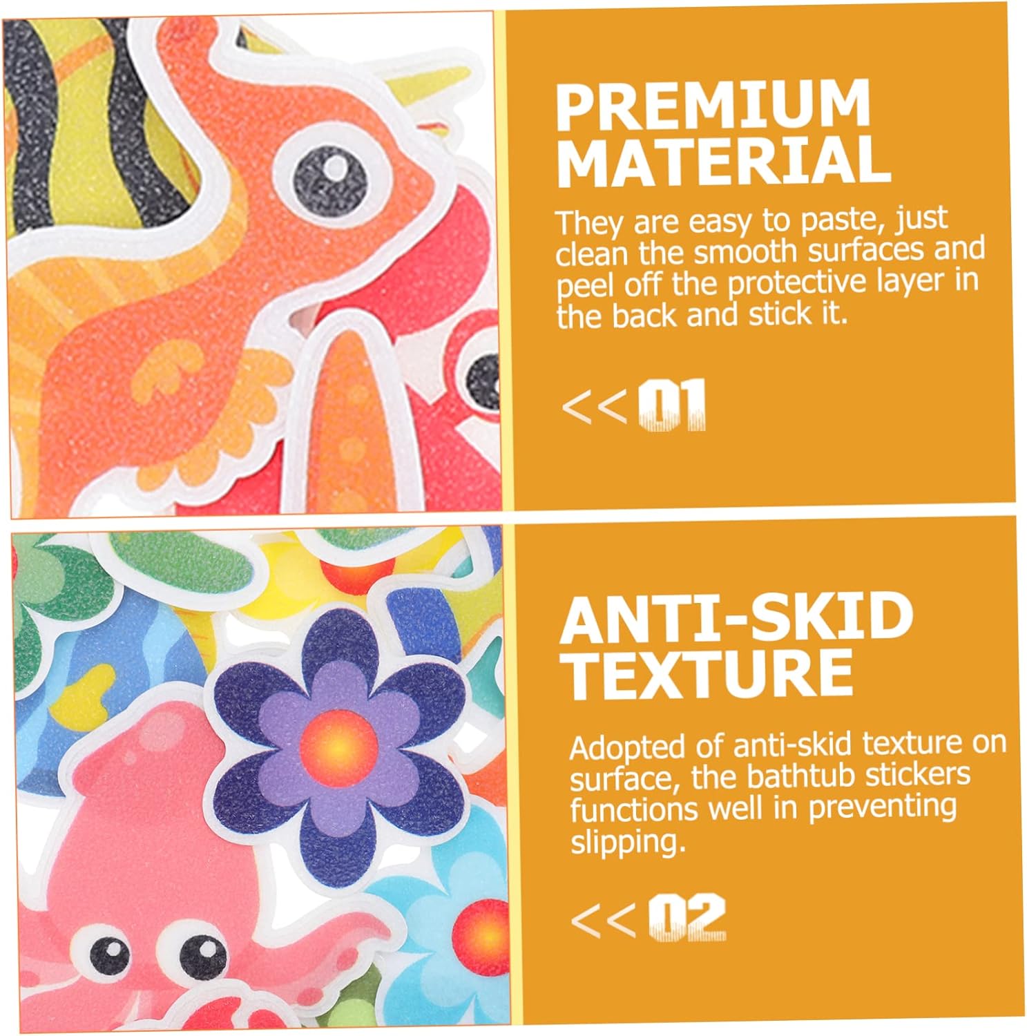 Ciieeo Anti-Slip Bathtub Stickers with Cartoon Animals 21 Pieces Set