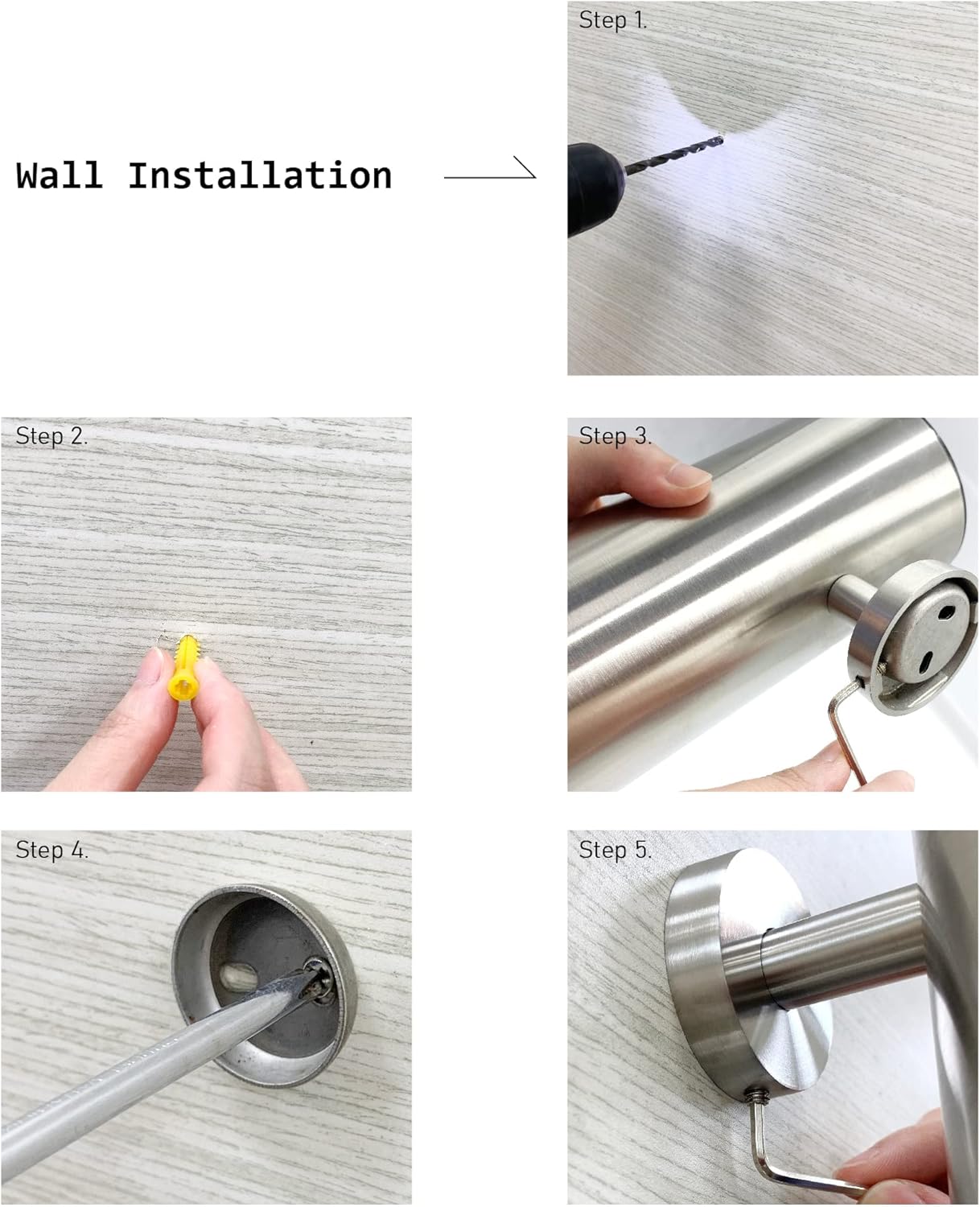 Durable 304 Stainless Steel Toile T Brush Holder