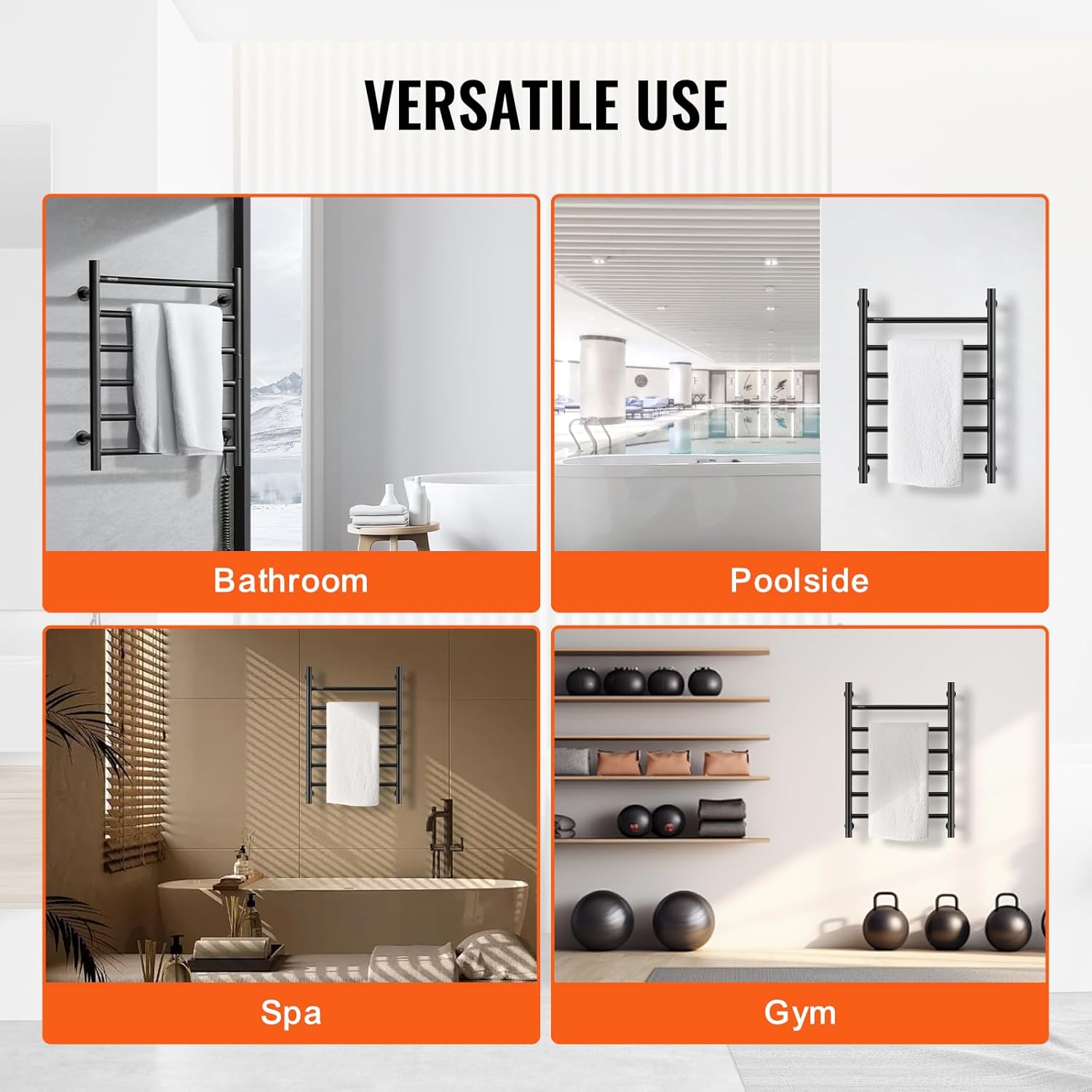 VEVOR 6BAR Stainless Steel Towel Warmer Rack