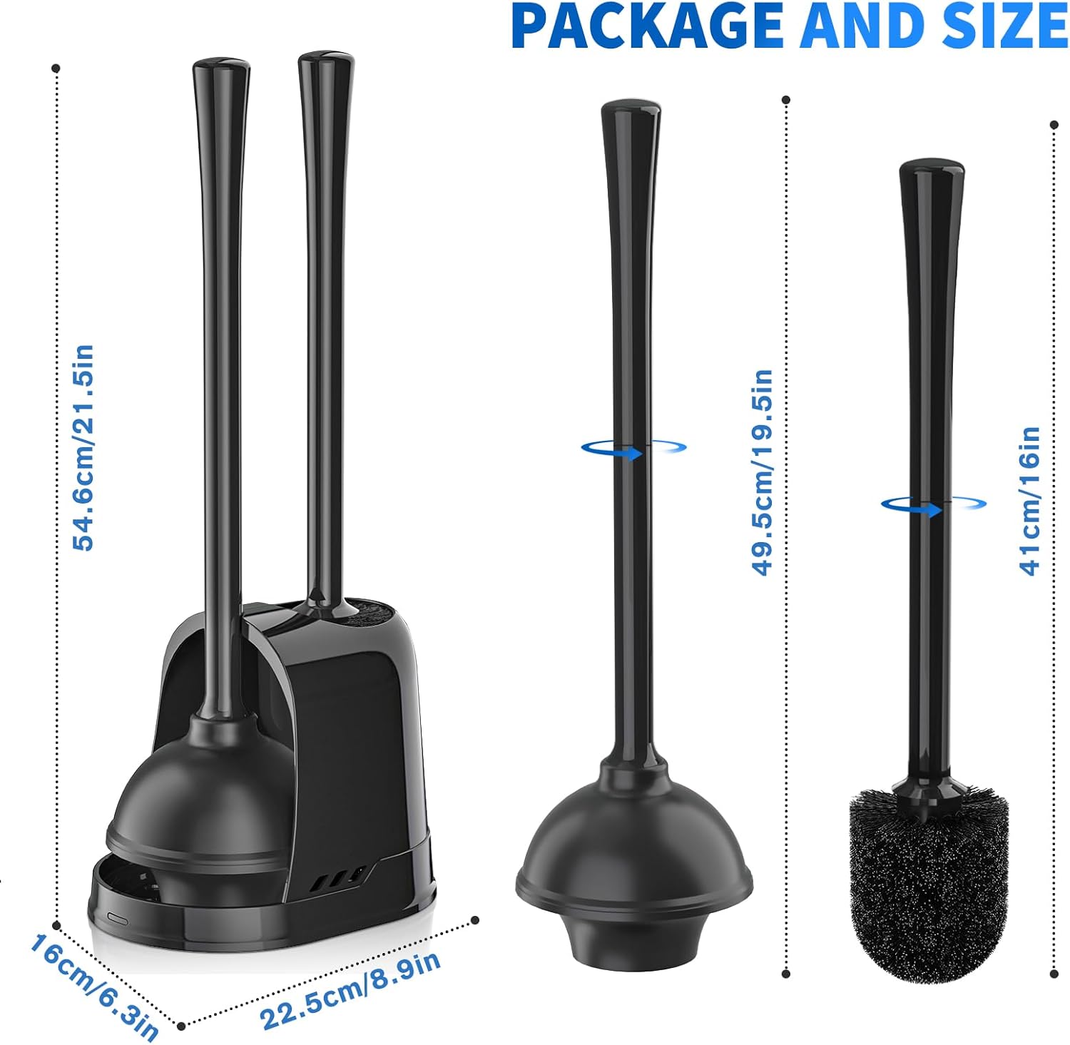 LOVLOY 2 Pcs Toilet Plunger and Brush Set