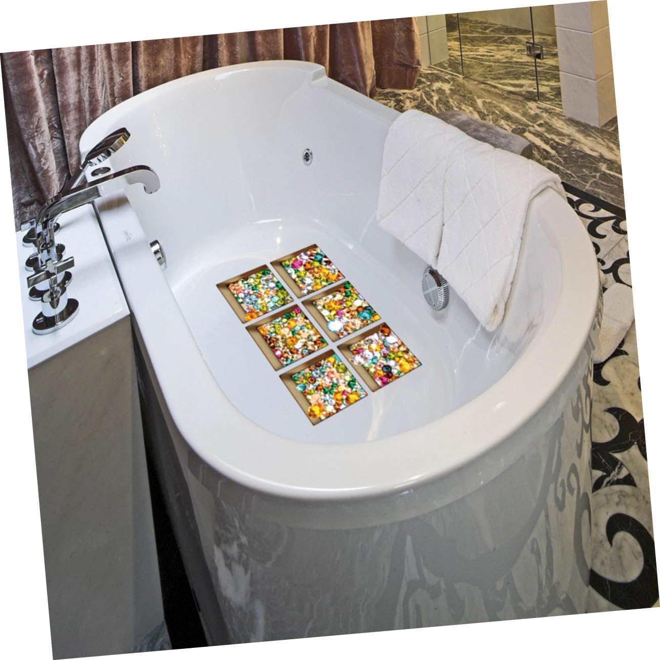 Safe 3D Bathtub Stickers for Home Kitchen