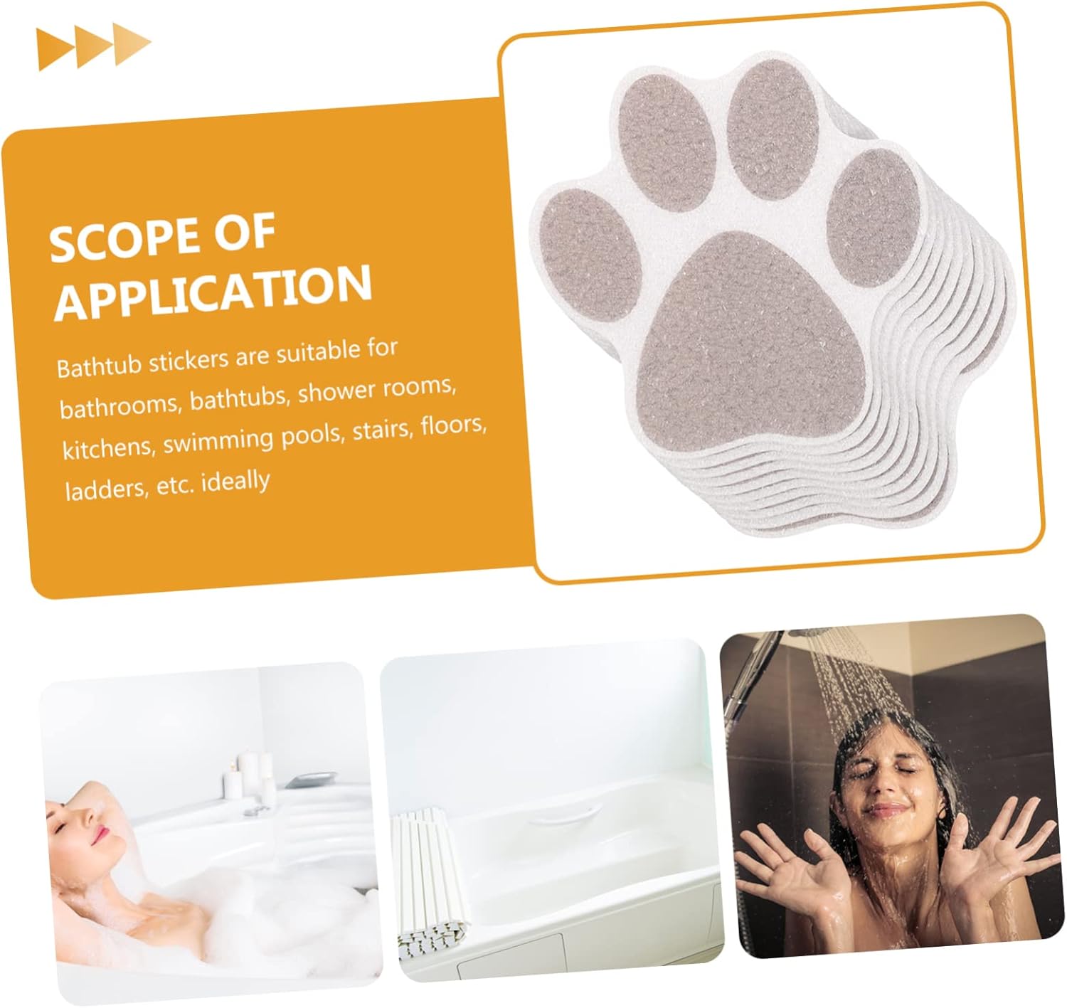 10-Piece Slip-Paw Non-Slip Bathtub Decals