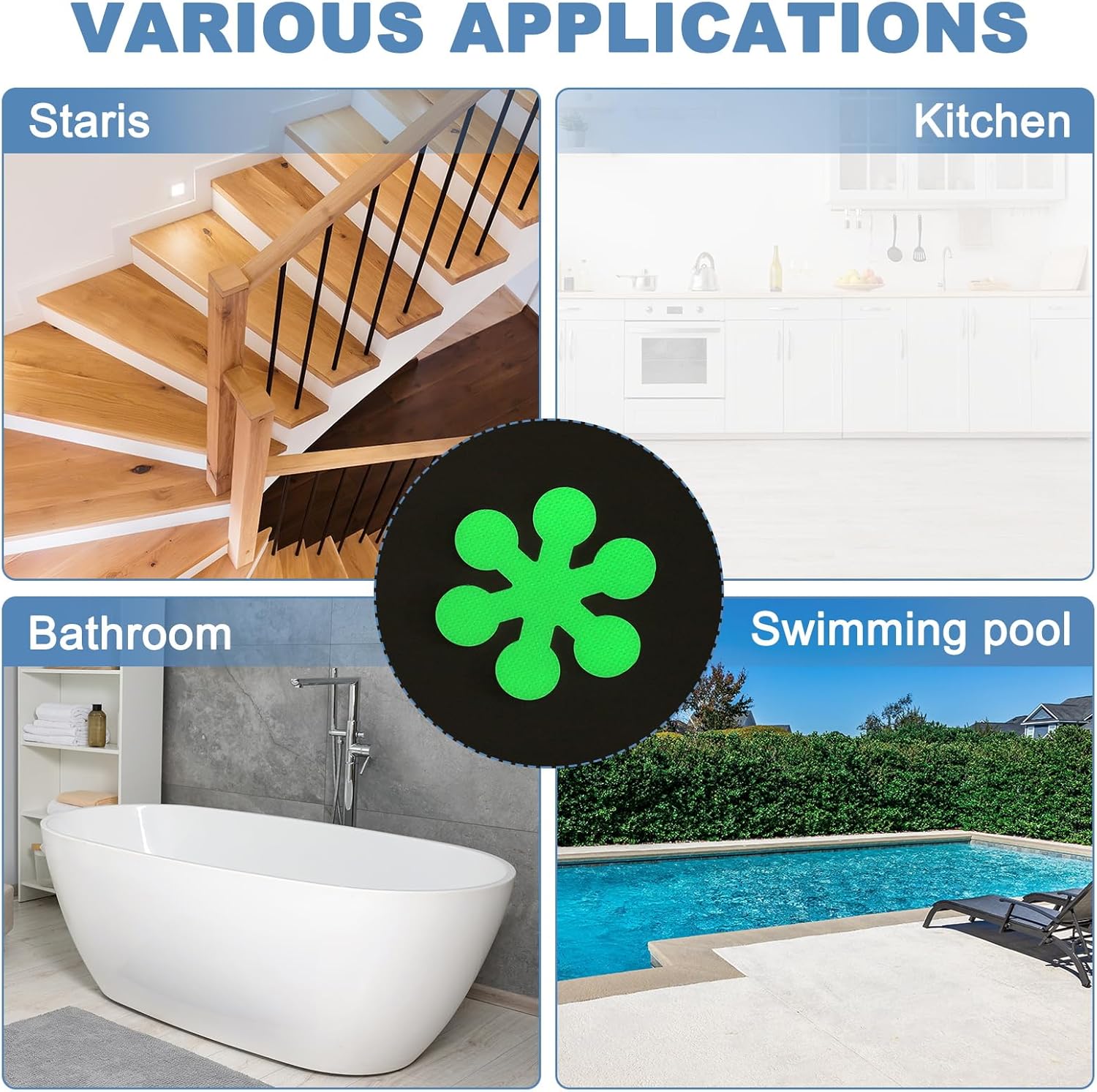 Premium Non-Slip Bathtub Stickers for Green Bathrooms