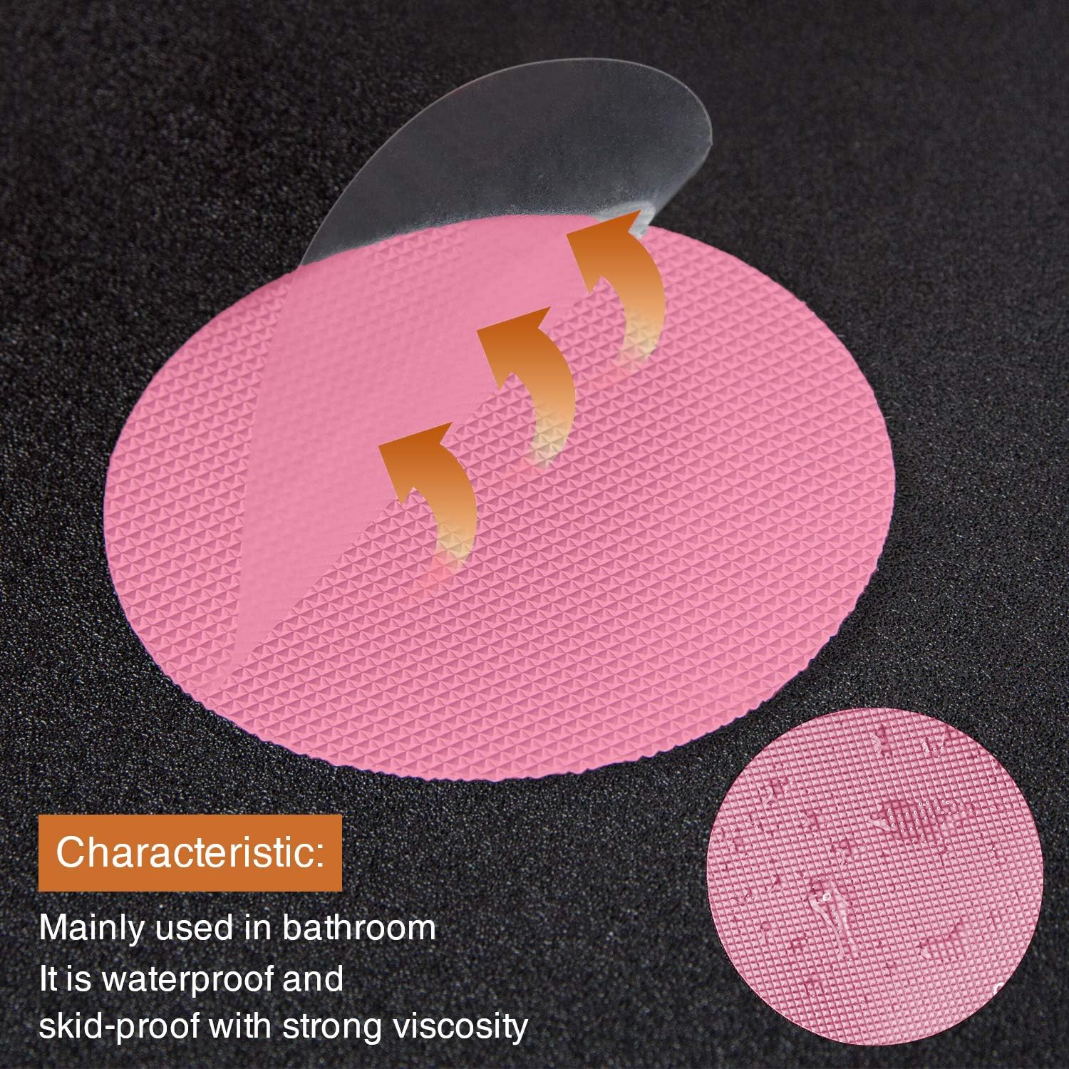 Non-Slip Bathtub Stickers 24PCS Pink Safety Treads