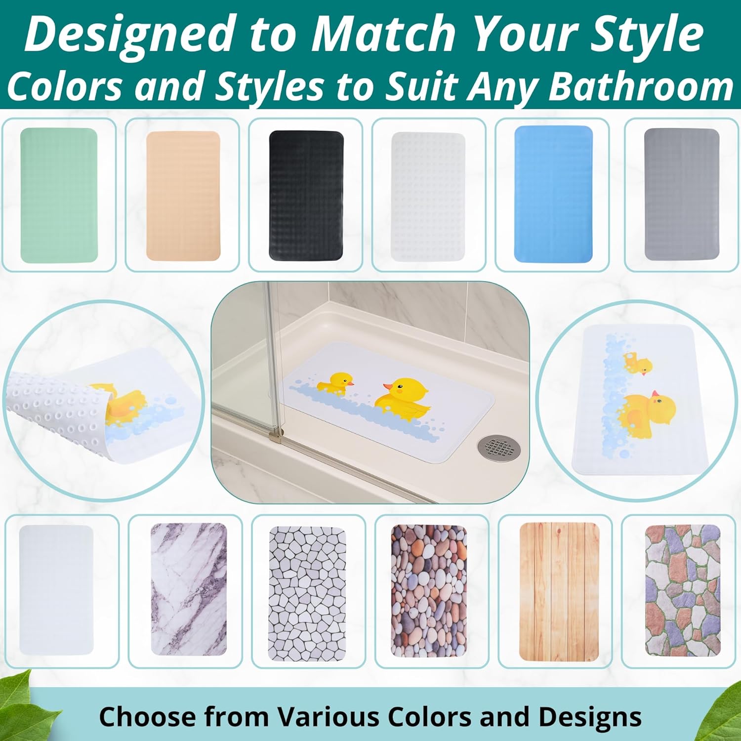 ENKOSI Non-Slip Bath Mat Safe bathtub use for kids