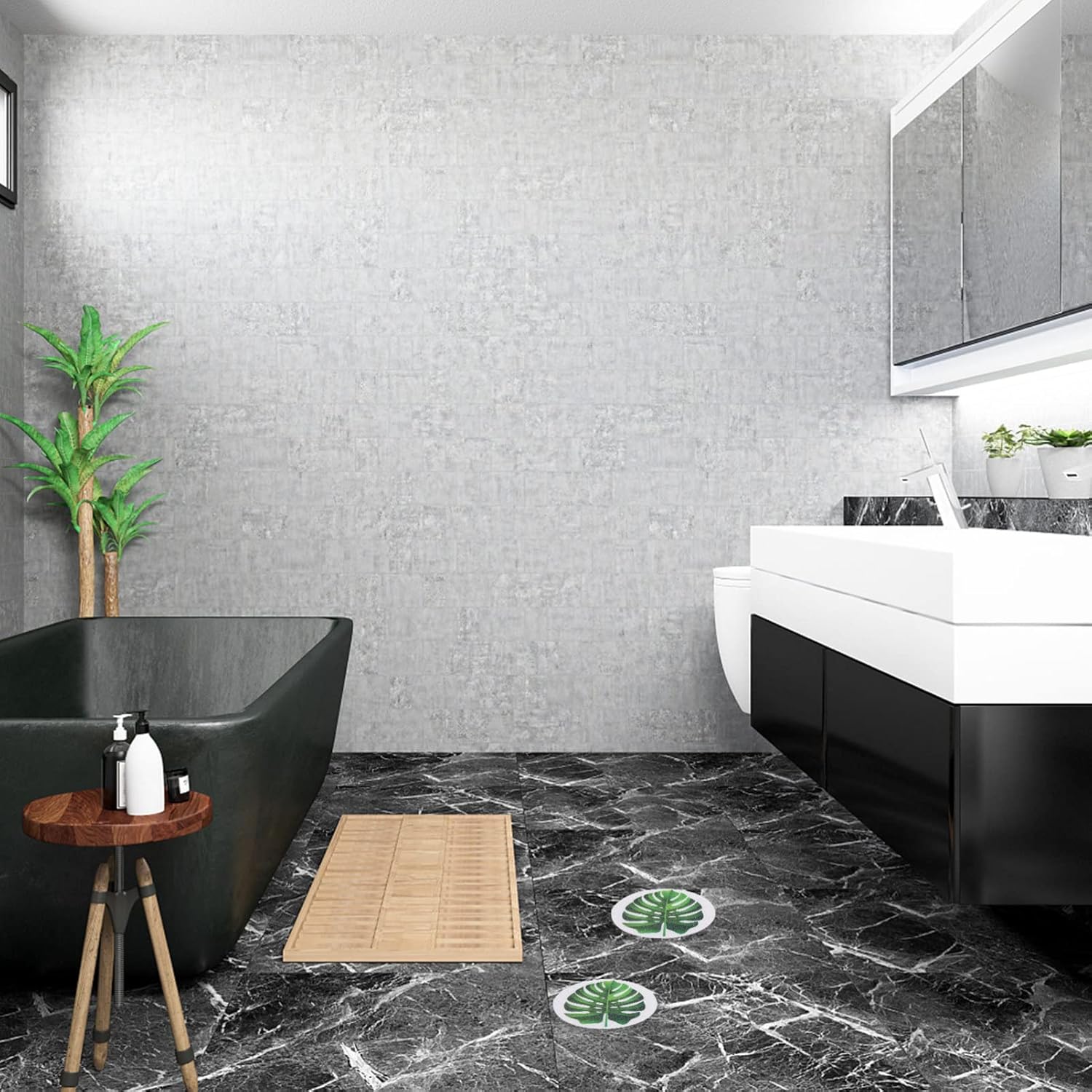 LIFKOME Leaf Shape Non-Slip Bath Tub Stickers