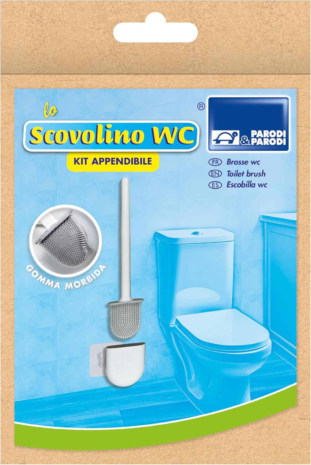 Detachable Hanging Toilet Brush with Adhesive Hook - Compact for Home Travel Use
