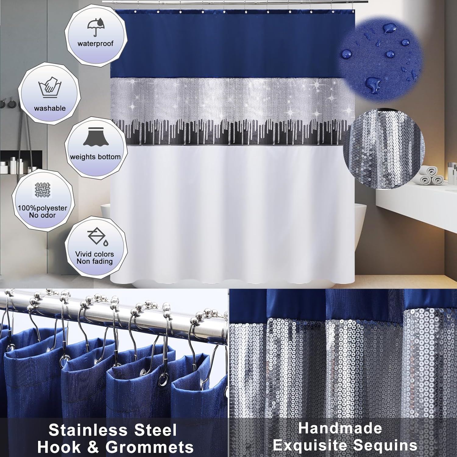 Navy Blue Bathroom Set Luxurious Accessories for Your Space