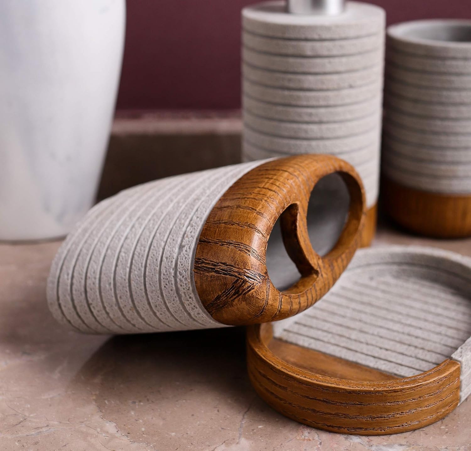 Hymmah Bathroom Accessory Set 4 Pcs Resin