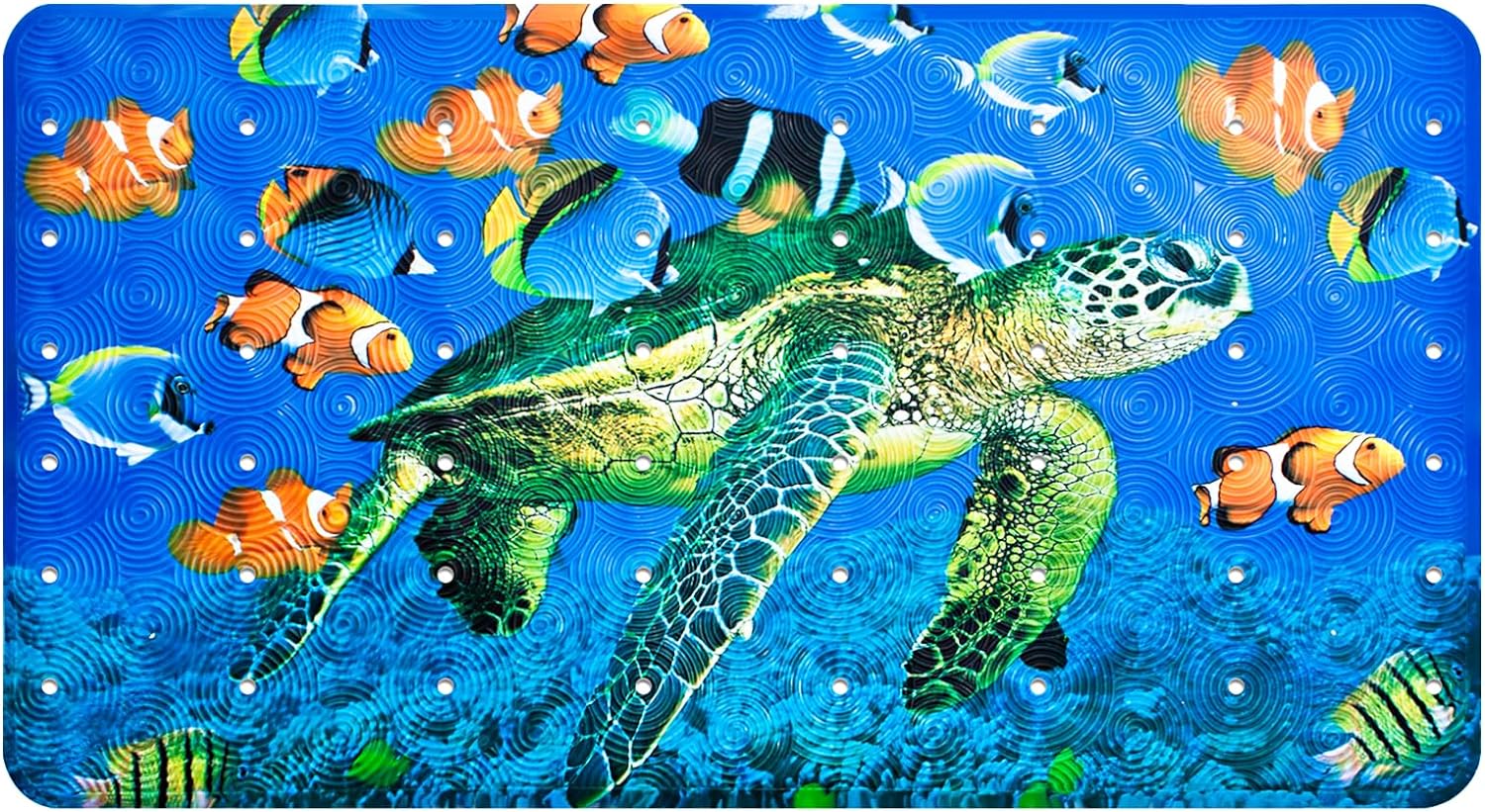 Yolife Sea Turtle Bath Mat Non-Slip PVC Suction Cup