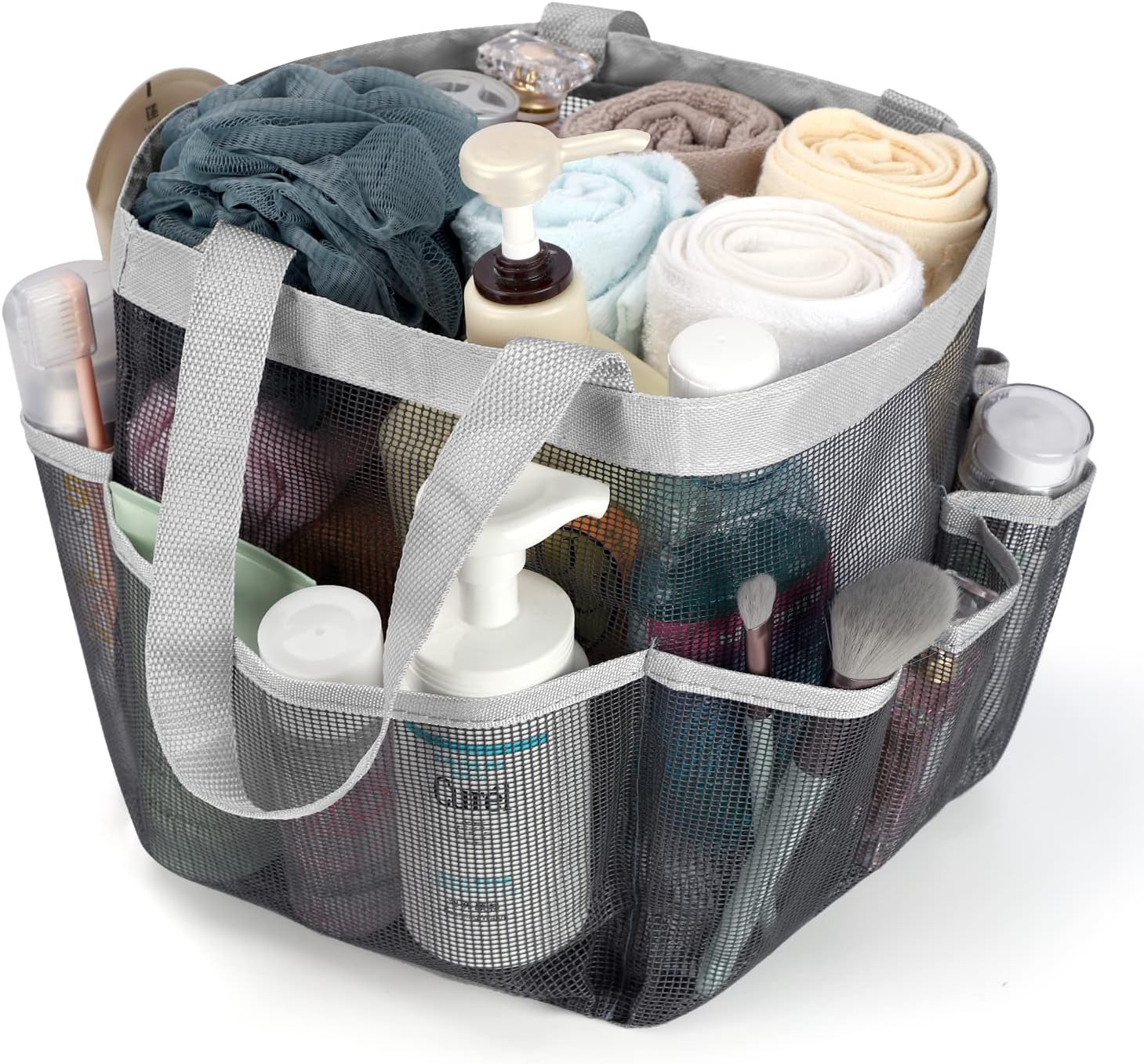 Ndeno Mesh Shower Caddy 9-Compartment Lightweight Durable Portable 1pc Gray