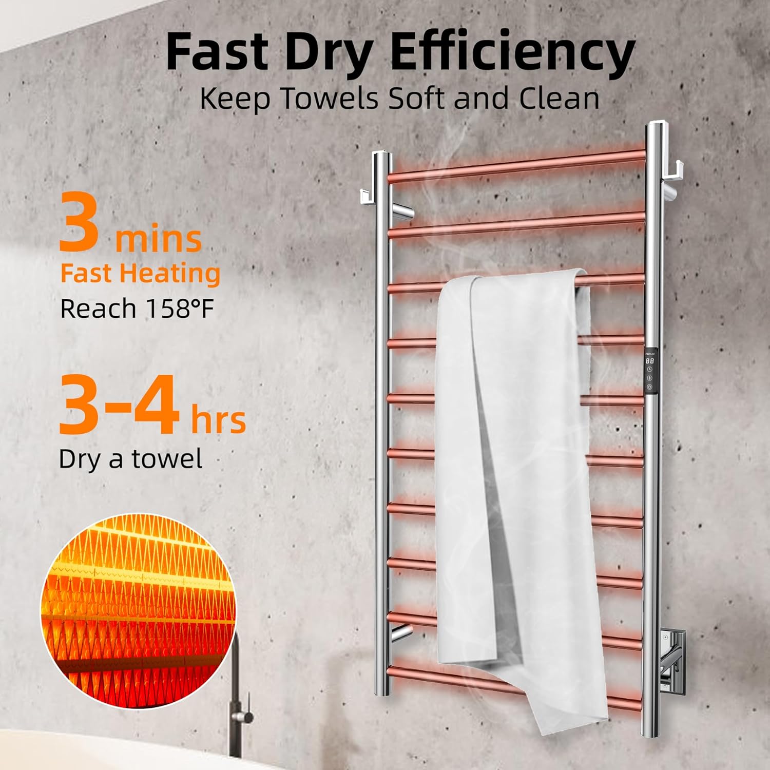 Stainless Steel Towel Warmer With Timer
