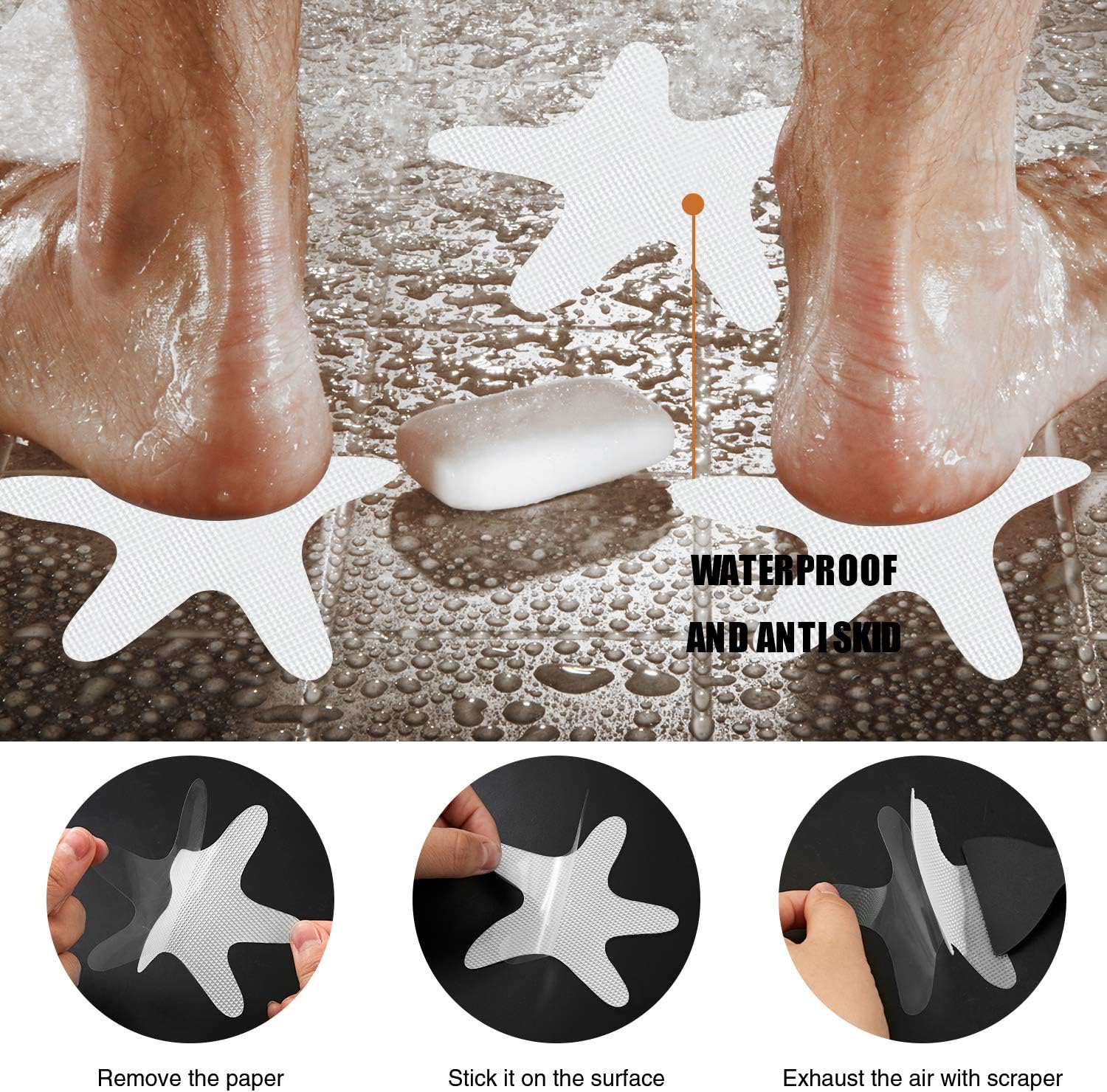 Anti-Slip bathtub Stickers - 24pcs White