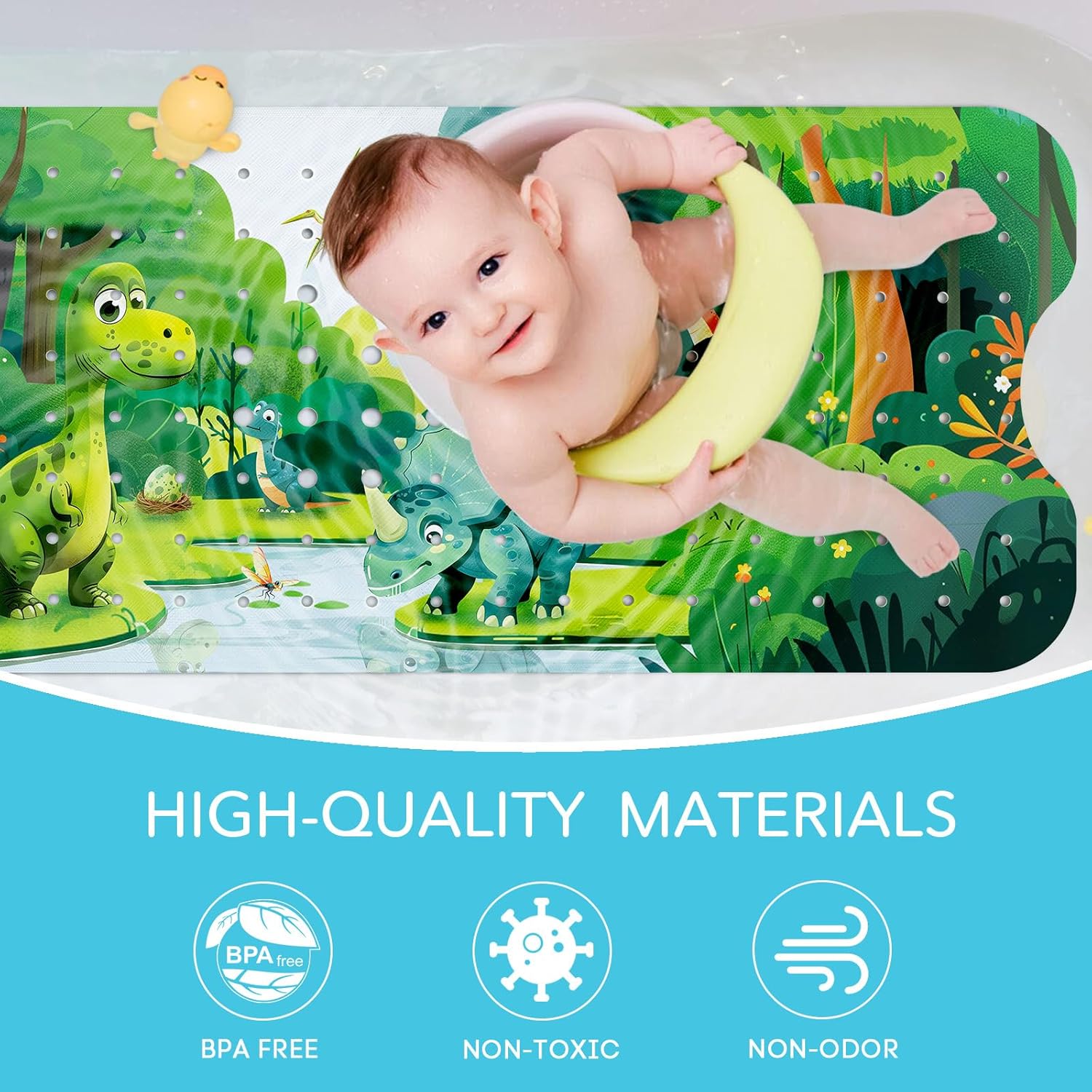 SHUCHING Dinosaur Bath Mat 40X16 Inch Non Slip