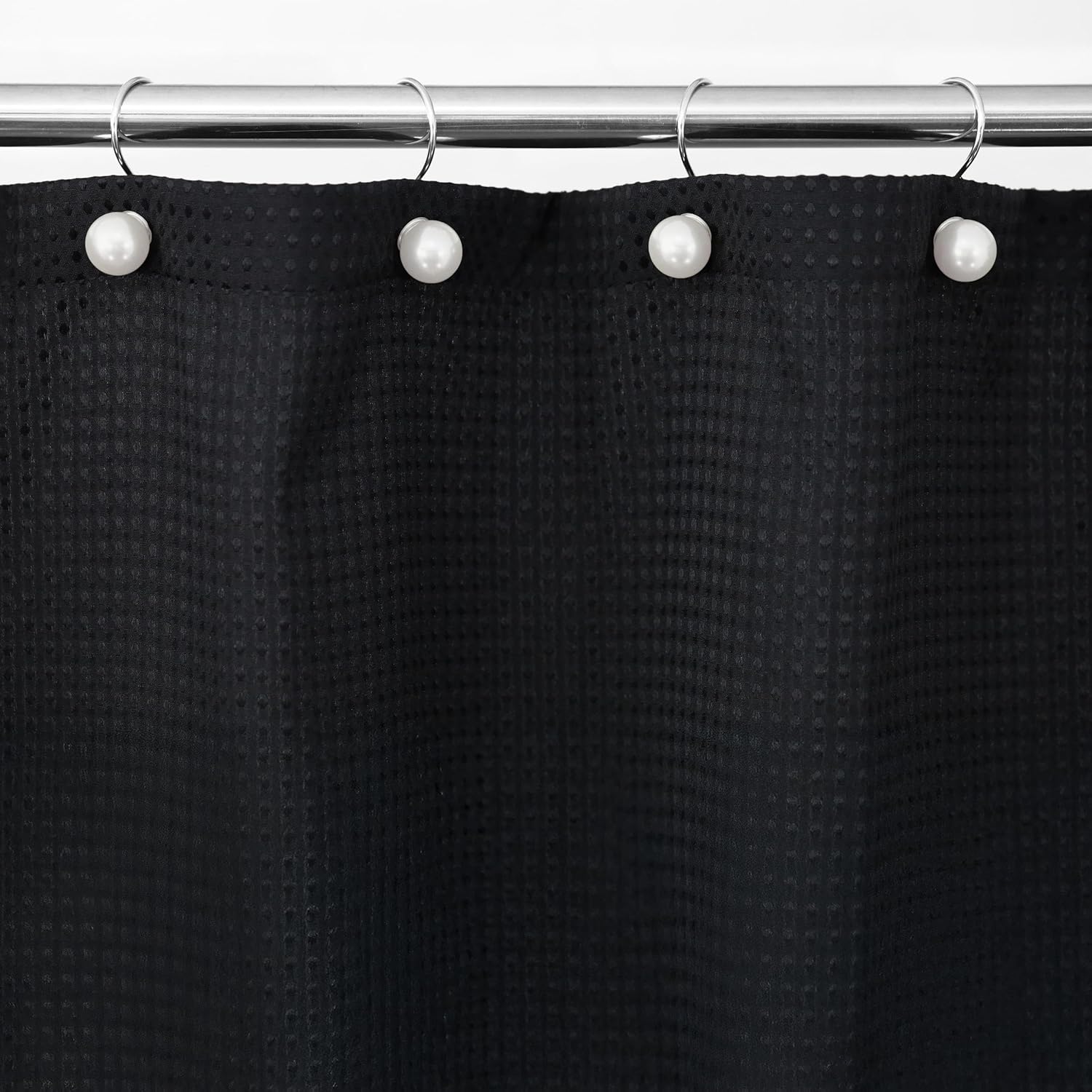Intimate Pearl-Enhanced White Shower Curtain Hangers