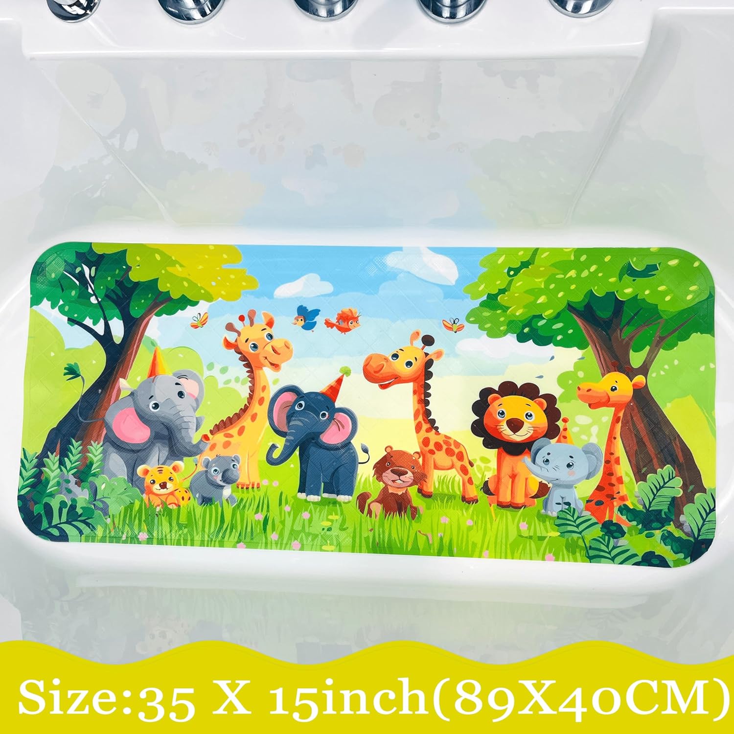 BOPPIE Non-Slip Bathtub Mat for Kids Safe Durable
