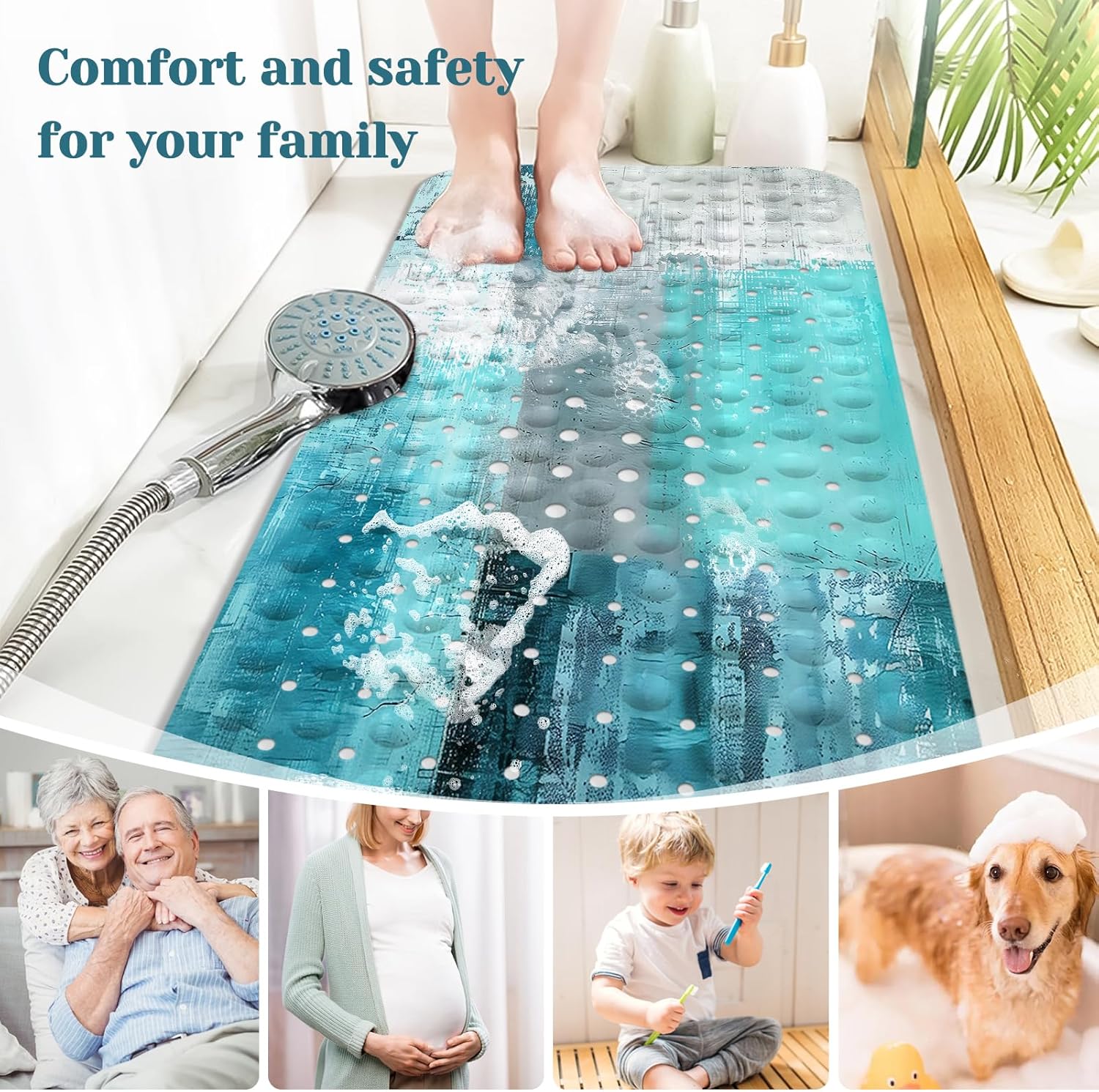 Premium Non-Slip bathtub mat for turkish abstract design