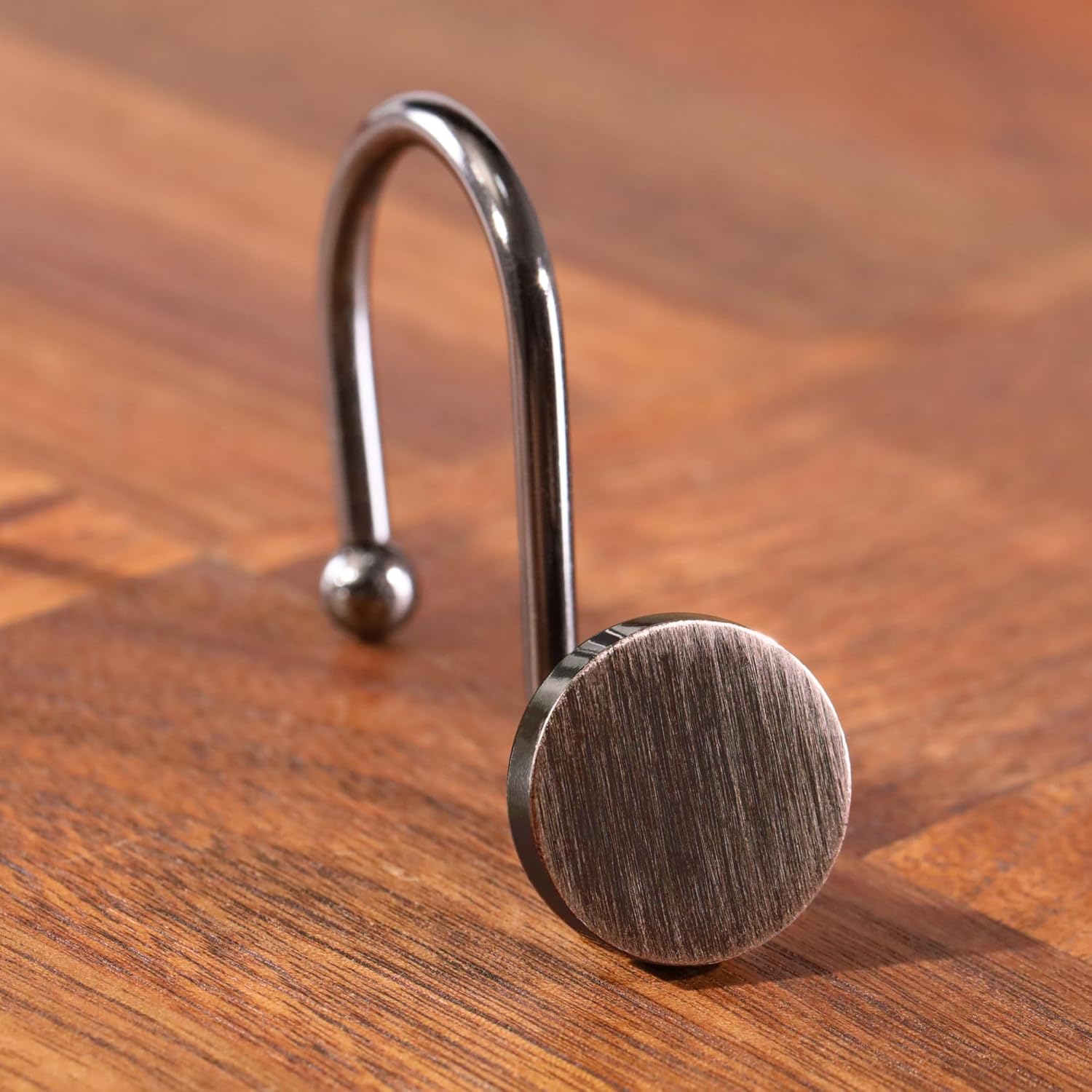 Elegantly Modern Bronze Shower Curtain Hangers for Rust-Free Showers