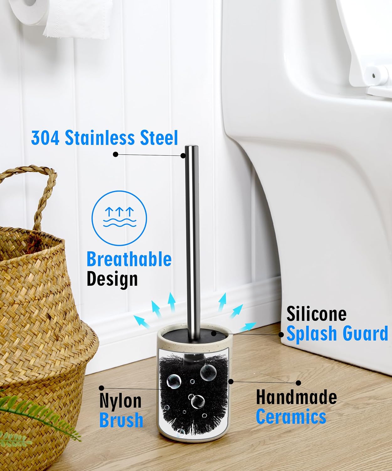 2 Pack Toilet Bowl Cleaning Brush Set