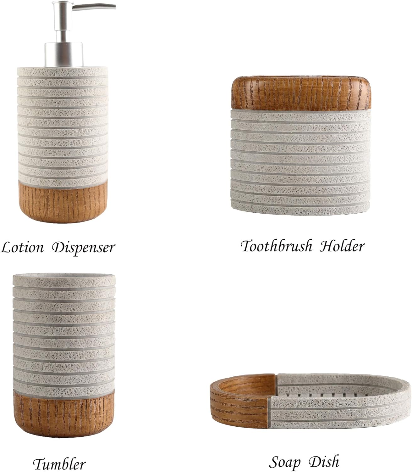 Hymmah Bathroom Accessory Set 4 Pcs Resin