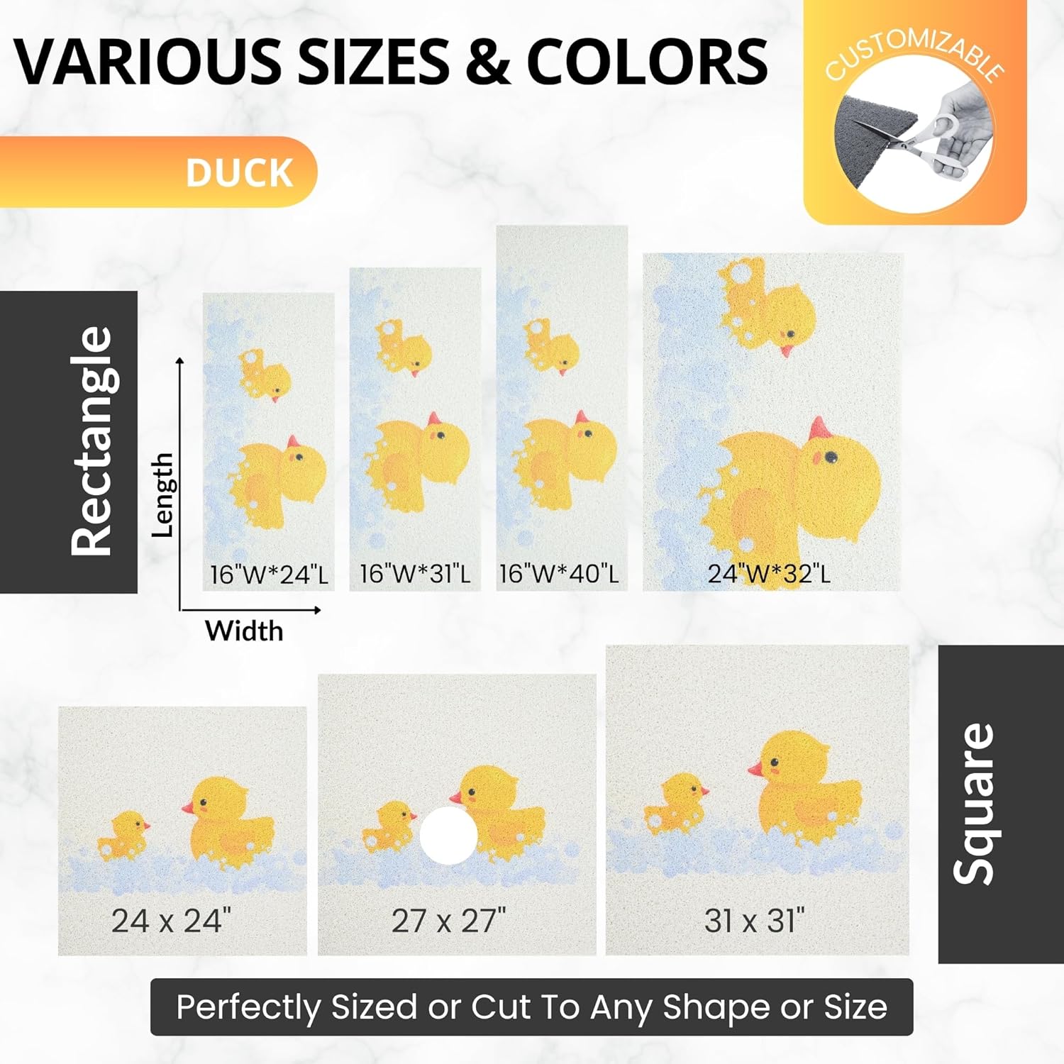 Enkosi Non-Slip Shower Mat - Durable Bath mat for wet areas