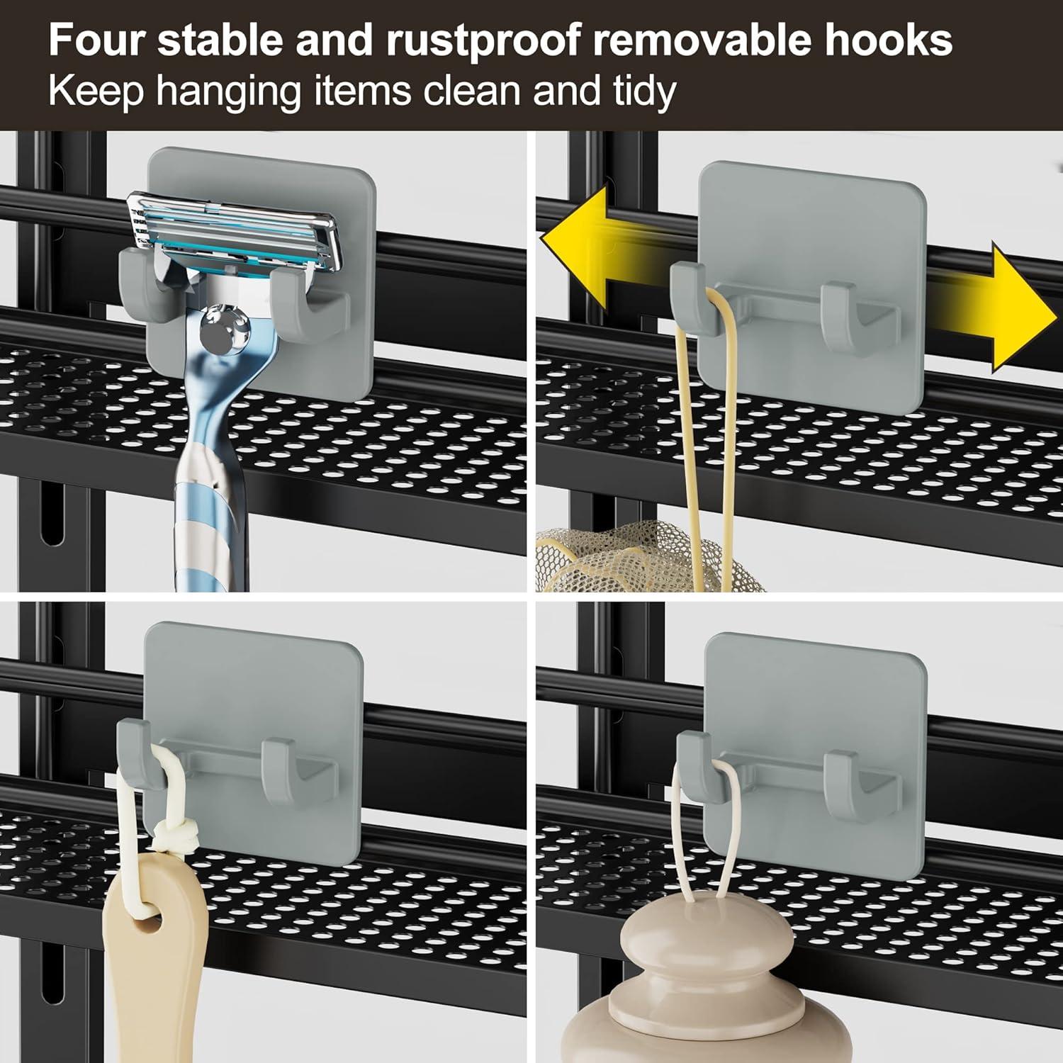 Adjustable 5 Tier Over the Door Shower Caddy