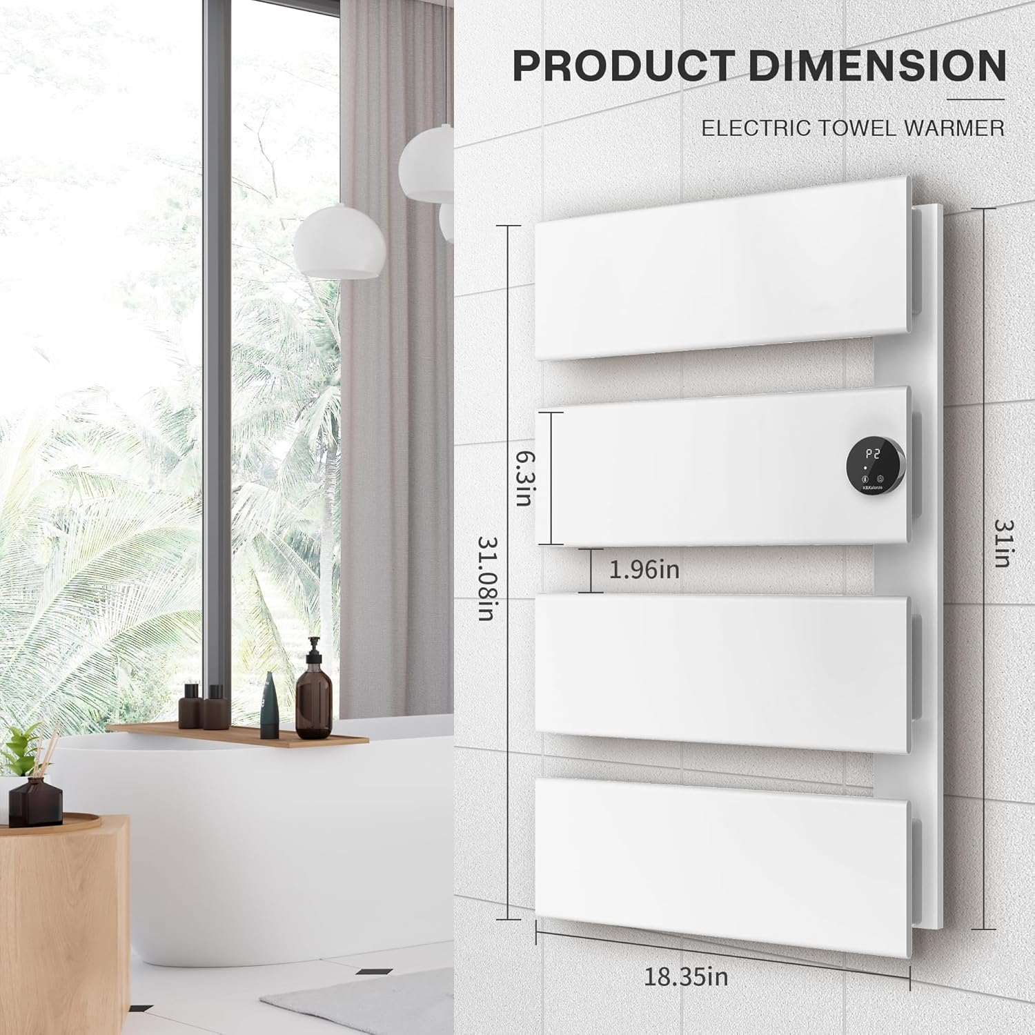 KKalonzo Electric Towel Warmer Dries Better Faster and Warmer White