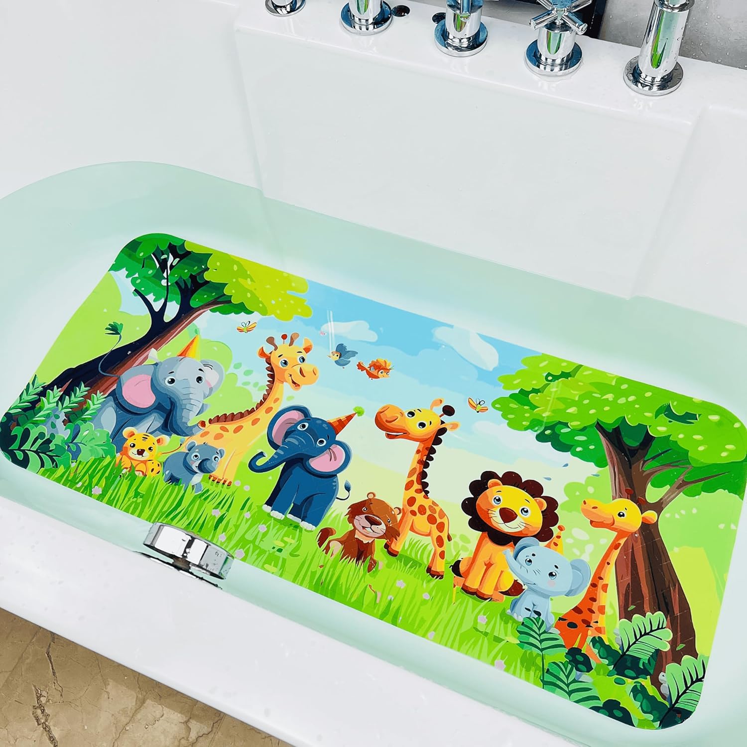 BOPPIE Non-Slip Bathtub Mat for Kids Safe Durable