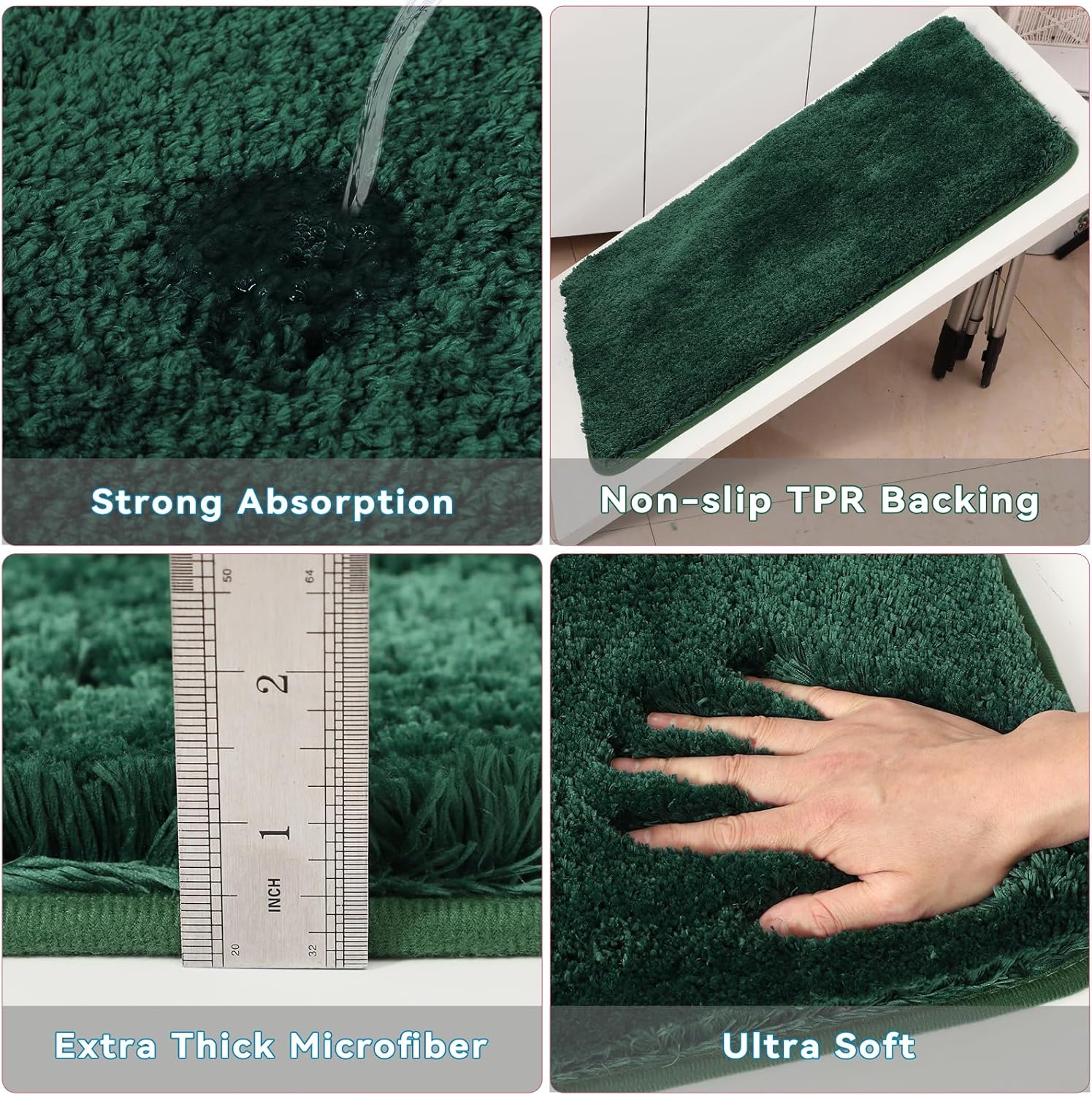 XLHOMO Dark Green Bathroom Accessory Set