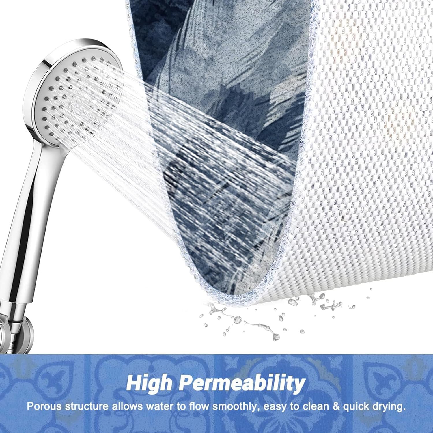 Extra Large Square Shower Mat for Comfort Slip-Free Bathing