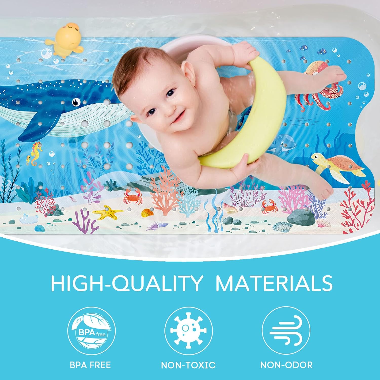 Baby Bath Mat Non Slip 40 X 16 Inch Whale
