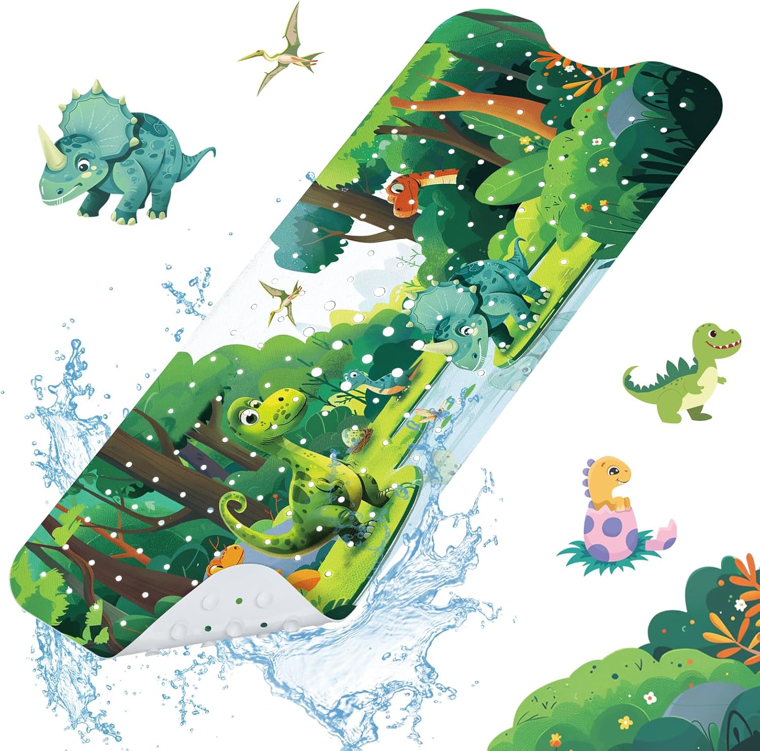 SHUCHING Dinosaur Bath Mat 40X16 Inch Non Slip