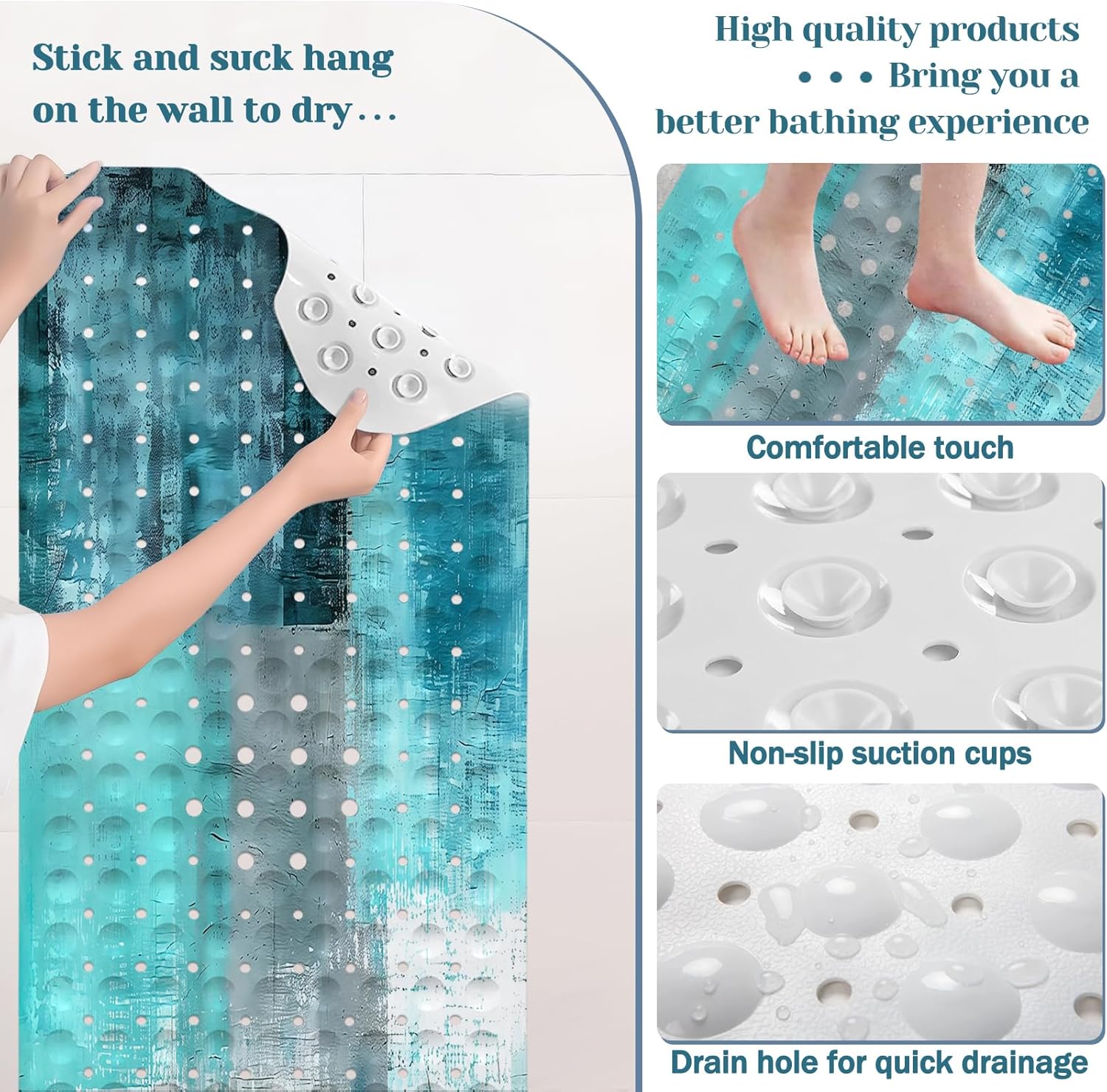Premium Non-Slip bathtub mat for turkish abstract design