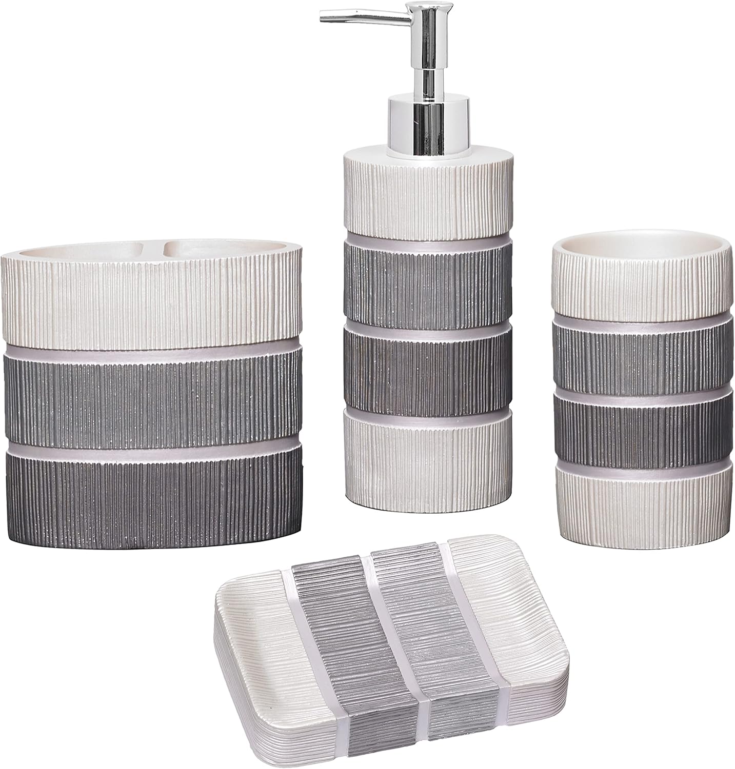 Zahari Home 4pc Modern Bathroom Accessory Set