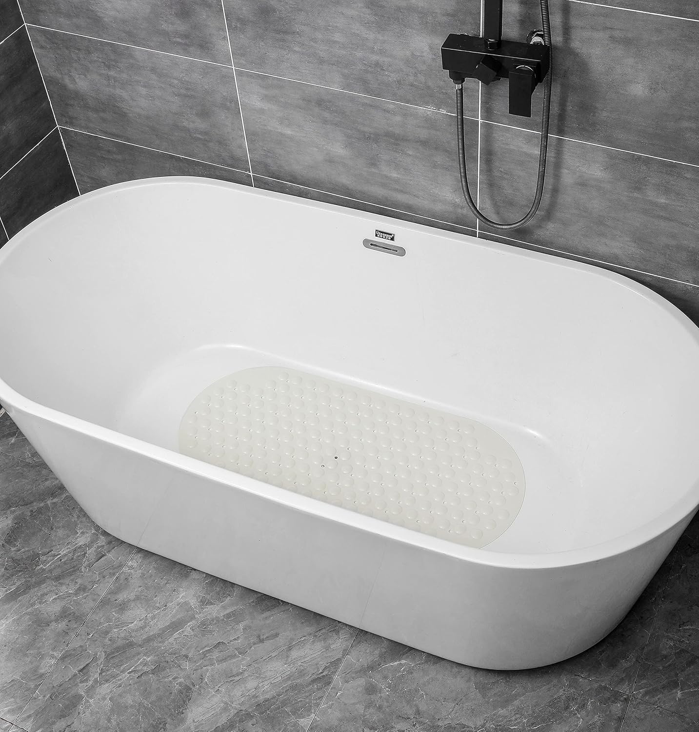 Mantto Non-Slip TPE Bathtub Mat 35x16 White