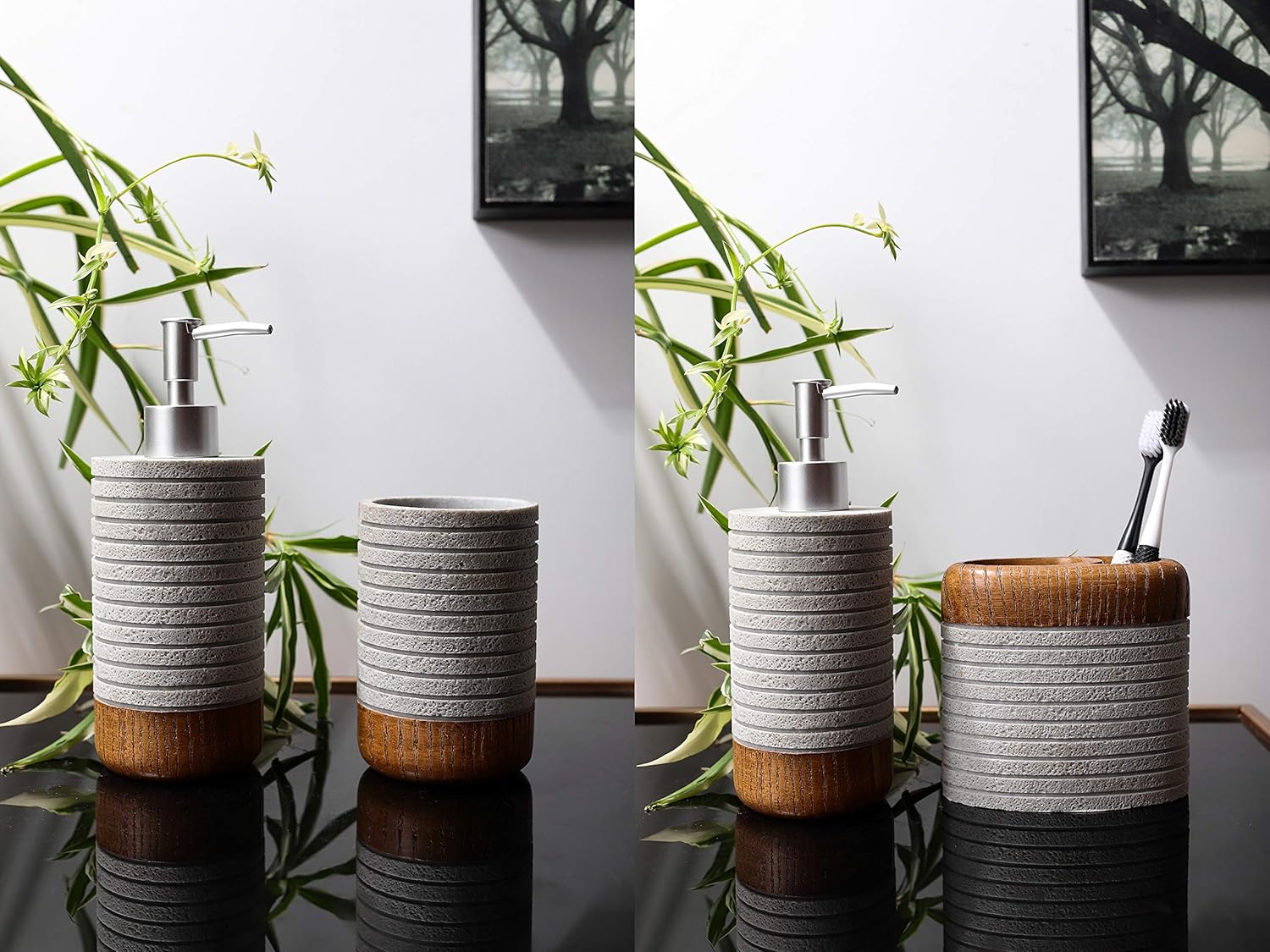 Hymmah Bathroom Accessory Set 4 Pcs Resin